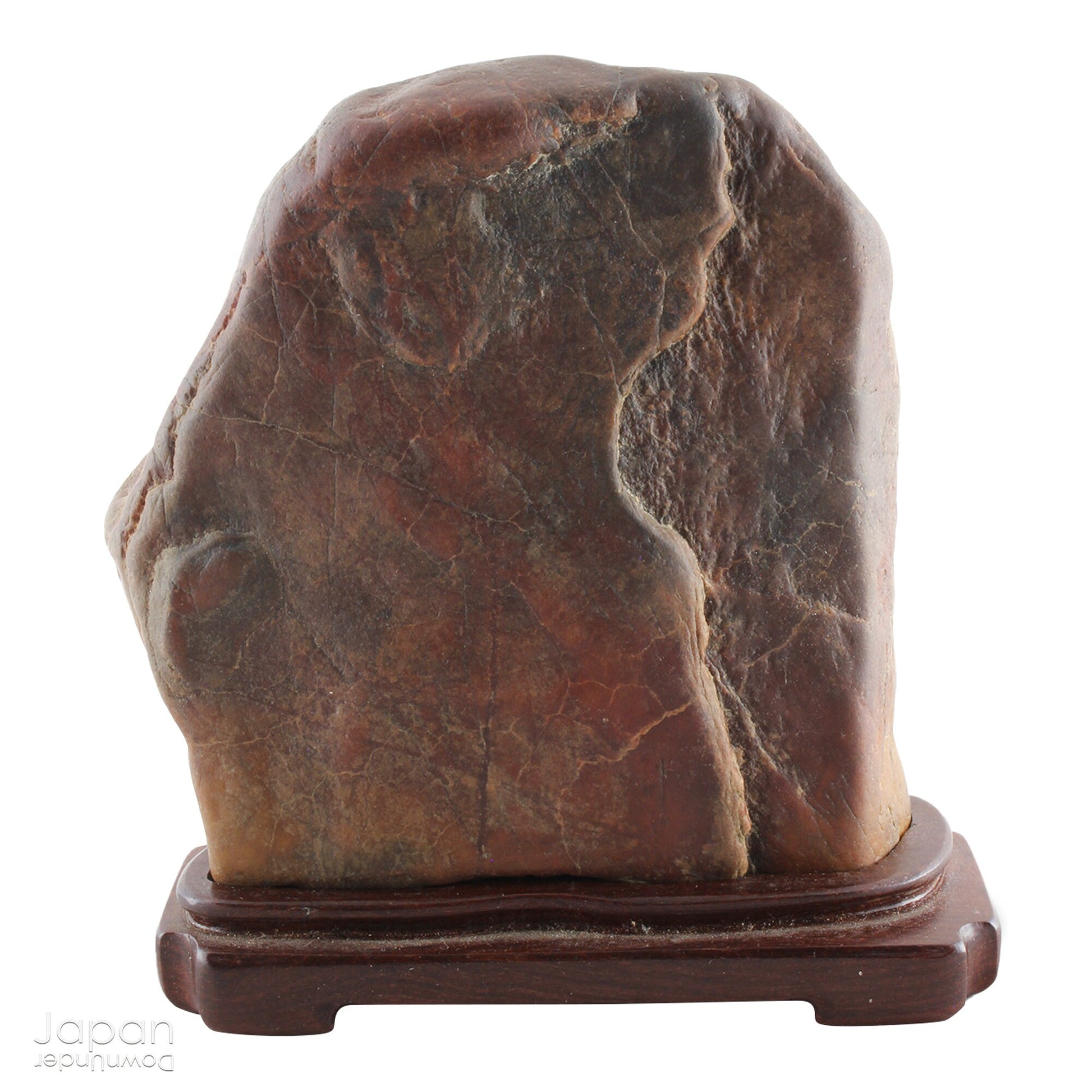 Traditional Japanese stones are classified into a variety of subject categories. There are rugged mountain ranges, mountain peaks from near and afar, snow capped mountains, mountains with waterfalls and lakes, mountain plateaus, coastal rocks with tunnels, human shapes, animal shapes, hut shapes and stones with pictures, to name a few.