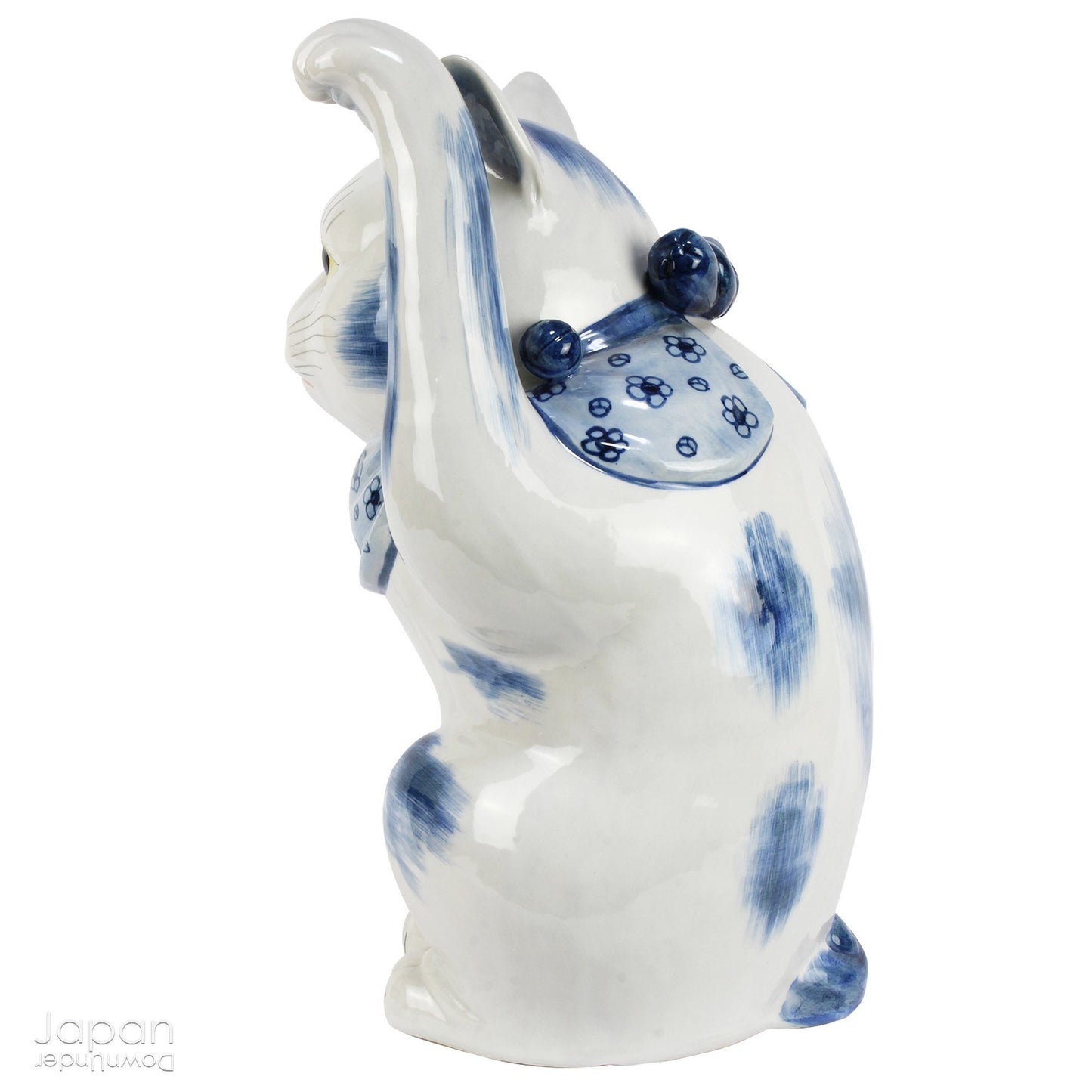 Bring an aura of good fortune and opulence into your space with this stunning large and heavy black Kutani pottery maneki neko cat. This beautiful piece beckons in good luck and wealth, exuding a sense of simple elegance that is truly striking. A must-have for those seeking to add a touch of charm and prosperity to their decor.