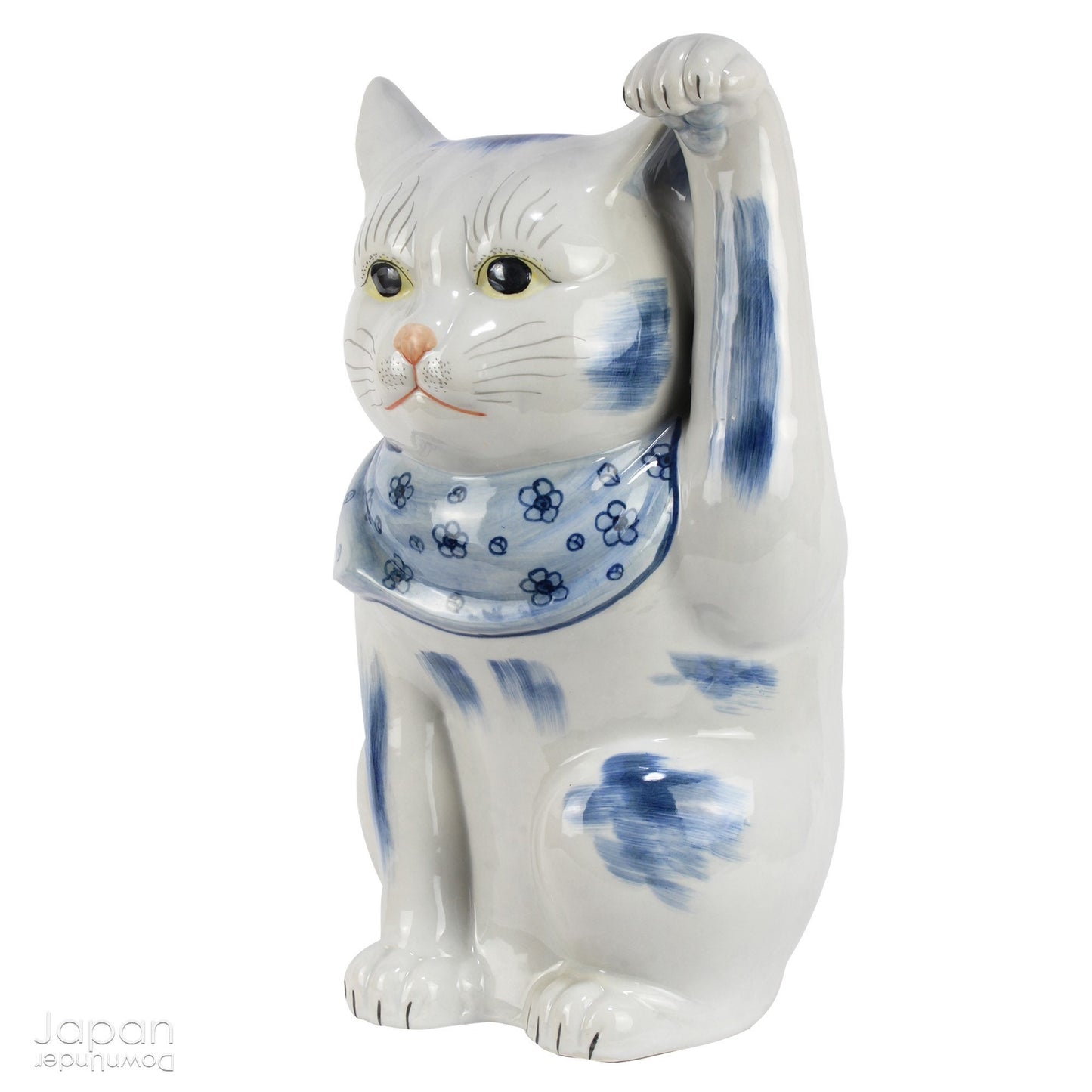 Bring an aura of good fortune and opulence into your space with this stunning large and heavy black Kutani pottery maneki neko cat. This beautiful piece beckons in good luck and wealth, exuding a sense of simple elegance that is truly striking. A must-have for those seeking to add a touch of charm and prosperity to their decor.