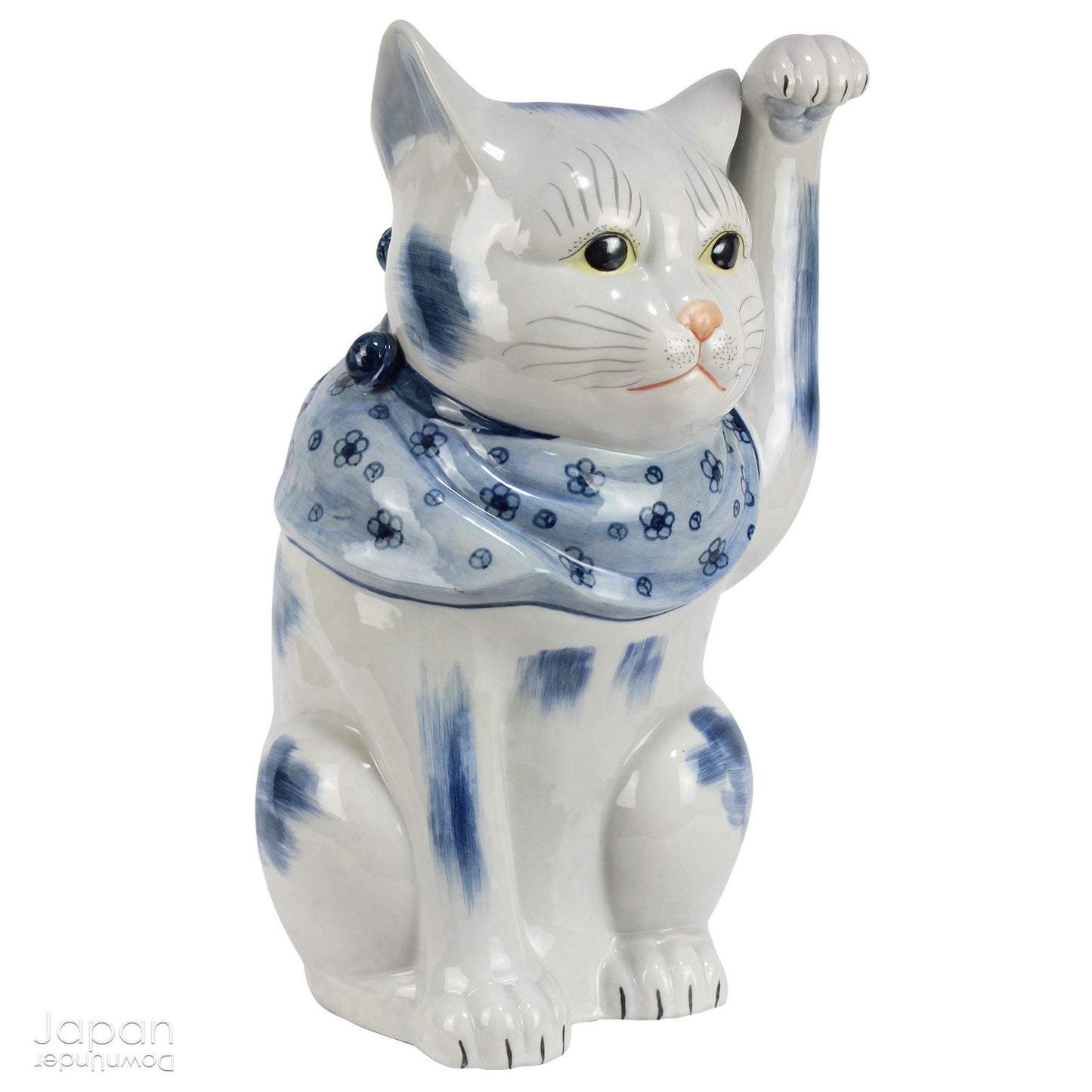 Bring an aura of good fortune and opulence into your space with this stunning large and heavy black Kutani pottery maneki neko cat. This beautiful piece beckons in good luck and wealth, exuding a sense of simple elegance that is truly striking. A must-have for those seeking to add a touch of charm and prosperity to their decor.