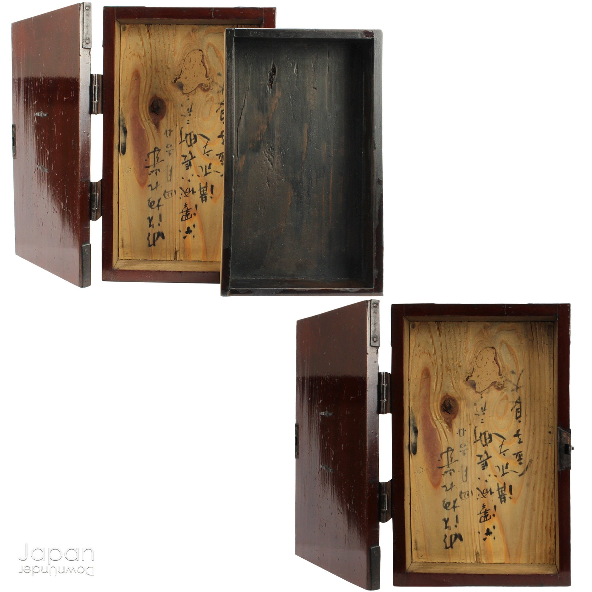 Add a touch of timeless elegance to your decor with this exquisite Japanese antique Suzuribako (accounting box). This medium-sized chest is a stunning blend of functionality and artistry, showcasing beautiful lacquer work and delicate metal fittings. A perfect way to store your cherished small items in a piece of history that doubles as an eye-catching conversation starter.