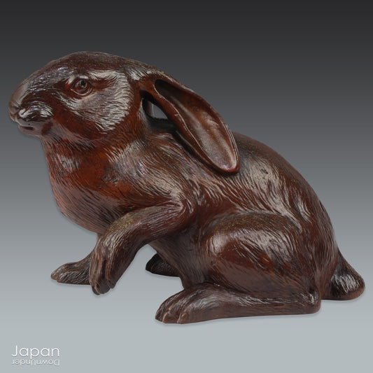 Step back in time with this wonderful Meiji era Bizen rabbit sculpture, a rare treasure that brings the essence of Japanese artistry into your home. This beautifully minimalist figure radiates rustic charm, effortlessly enhancing any room with its unique character and craftsmanship. Perfect for art collectors, enthusiasts, or anyone who appreciates the beauty of history captured in ceramic form.