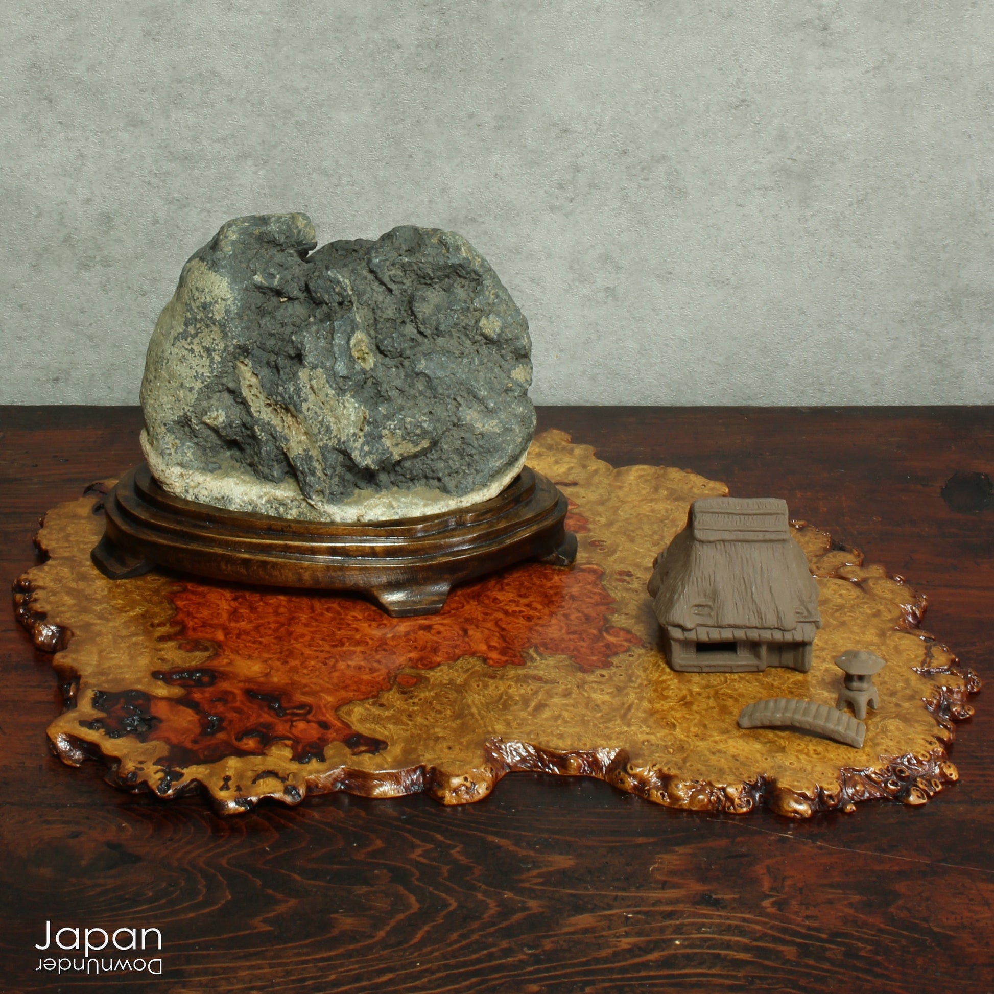 Bring your bonsai and suiseki presentations to life with this charming collection of vintage Japanese ceramic miniatures. Known as tenkei or tenpai, these small accessory pieces are traditionally used to create scale, evoke atmosphere, and infuse scenes with storytelling and imagination.