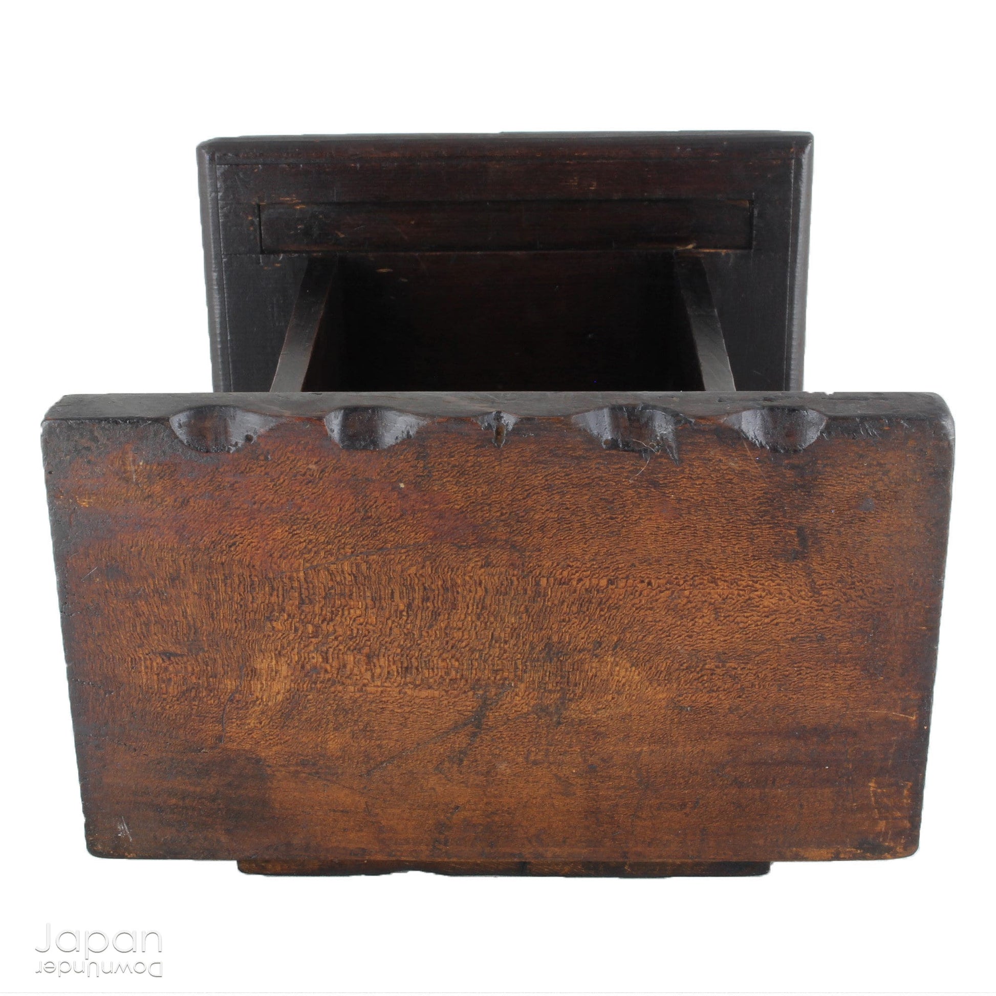 A perfect addition to your spiritual space, this quaint rustic antique Shinto shrine, made to be placed on the kamidana (god shelf), houses the lucky god Daikoku. The charming hand crafted god house embodies the essence of Shinto folk faith, creating an atmosphere of serenity in your home. A meaningful decor piece, that not only celebrates traditional Japanese beliefs but also invites blessings into your home.
