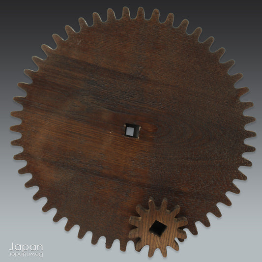 Add a touch of history and rustic charm to your home with these wonderful handcrafted wooden gears, salvaged from the rich tradition of Japan's silk industry. Perfect for those who appreciate the beauty of industrial antiques, these cogs will transform any space into a timeless display.

These gears were once part of a Zakuri, a wooden hand-operated silk reel used to wind raw silk from silkworms into delicate threads. Made with skillful precision, the hand-carved gears were essential to the operation of the
