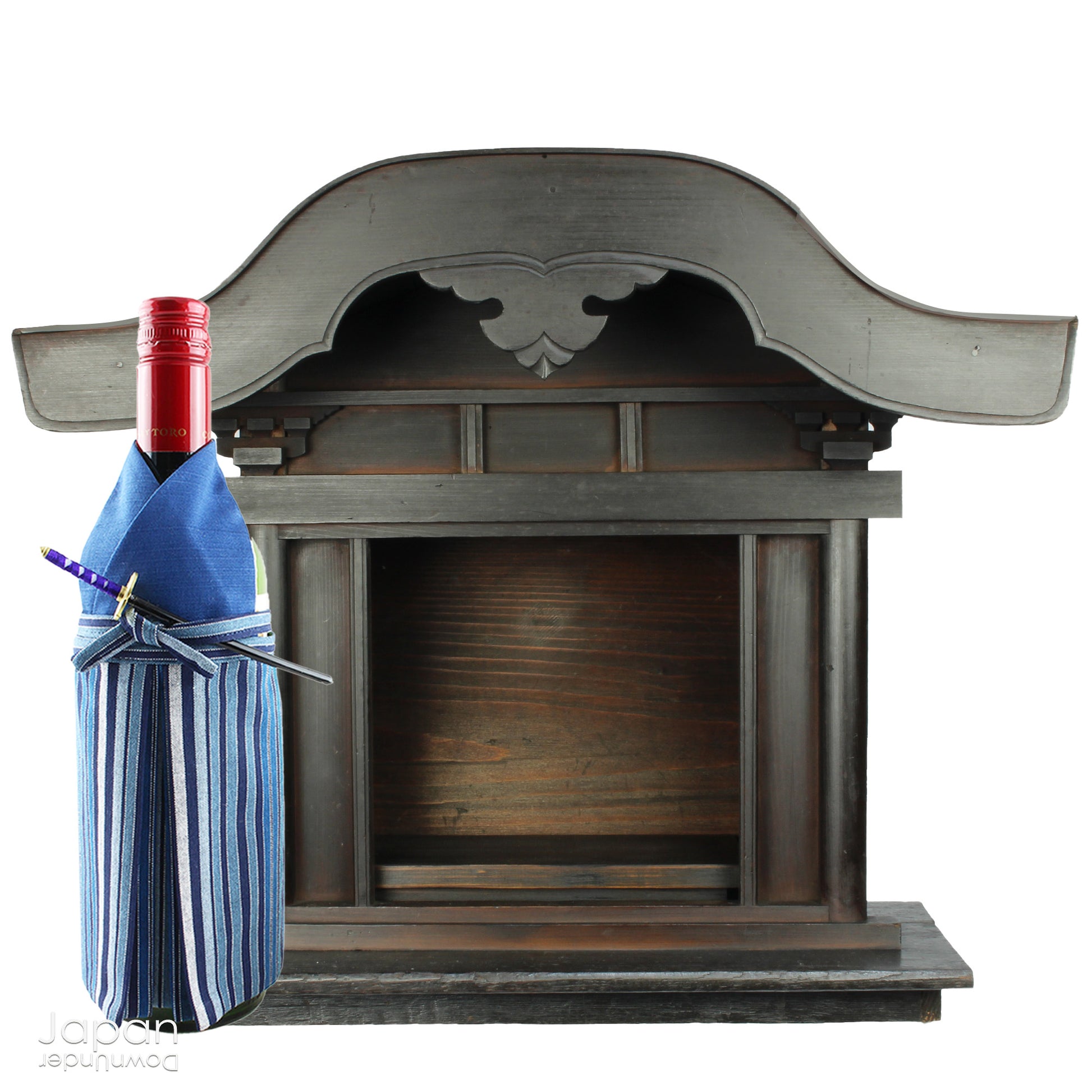 Experience the profound spirituality and artistry of Japan with this authentic Shinto folk faith shrine, dating back to the Meiji era. Perfectly suited for your own kamidana (god shelf) or as a sacred focal point within your home, this antique shrine honors the beloved lucky gods Ebisu and Daikoku - symbols of prosperity, good fortune, and well-being.