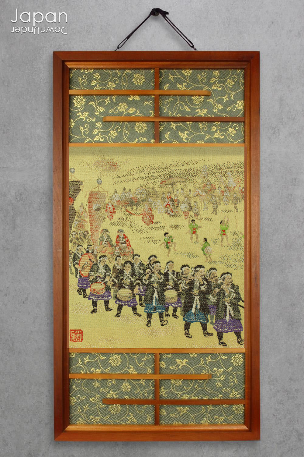 Elevate your space with the quiet elegance of Japanese tradition through this exquisite vintage silk tapestry - an Aya Nishijin-ori masterpiece - expertly woven and mounted on a classic shikishi art board. Glistening silk threads, delicate gold accents, and a richly hued palette draw the viewer in, making this a striking focal point for any interior and a true gem for admirers of fine Japanese craftsmanship.