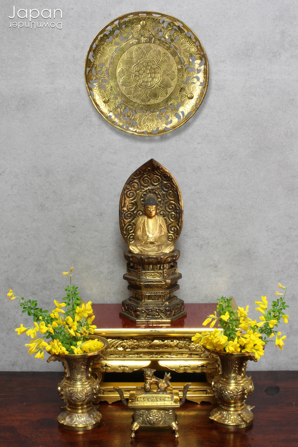 spiritual decor - antique brass flower plate for purification and protection