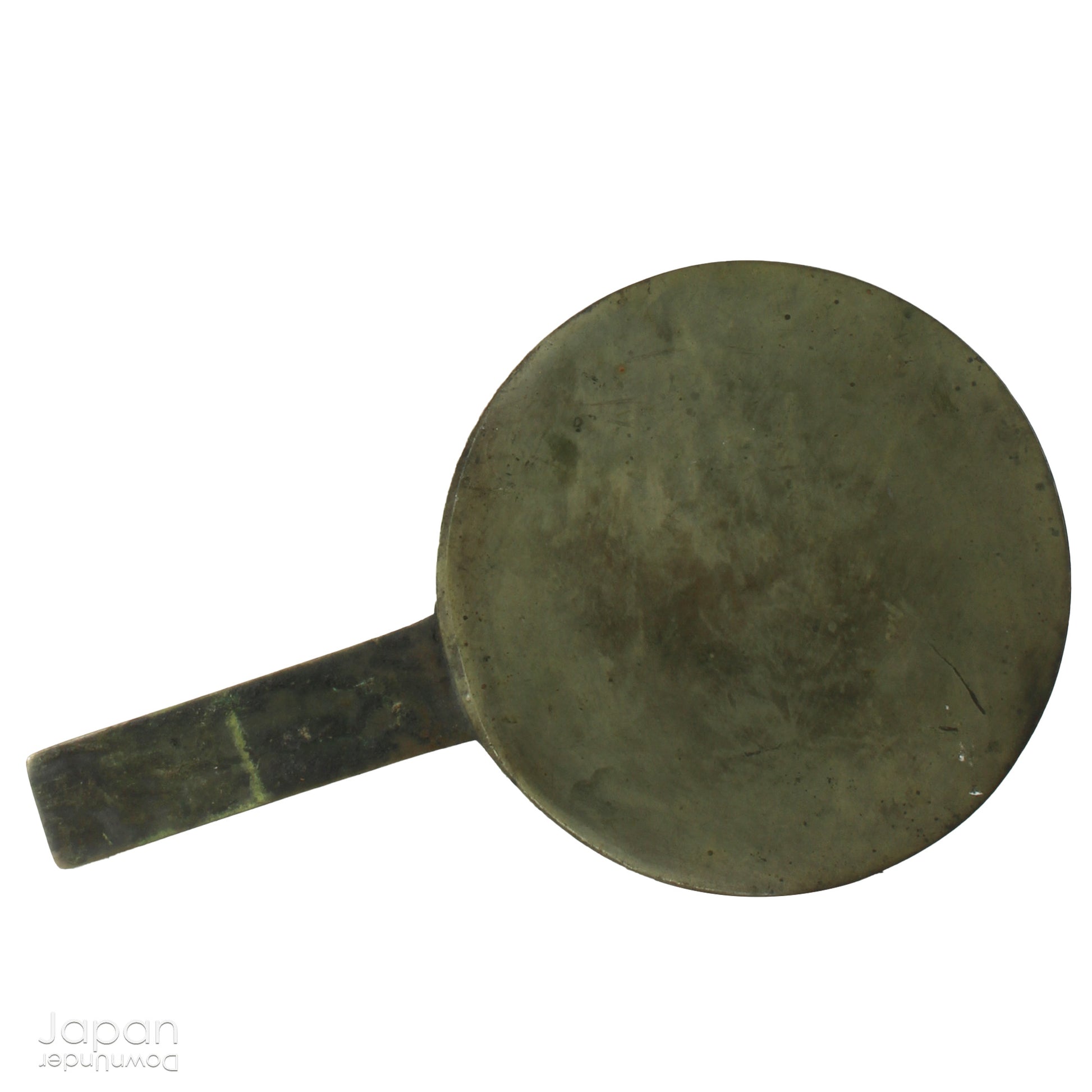 Infuse your spiritual setting with history and reverence through this traditional Japanese Shinto home altar mirror, or shinkyo, set within a hand-carved wooden stand. Once placed on the kamidana - the household altar of a historic Japanese home - this piece carries a deep sense of presence and cultural heritage.