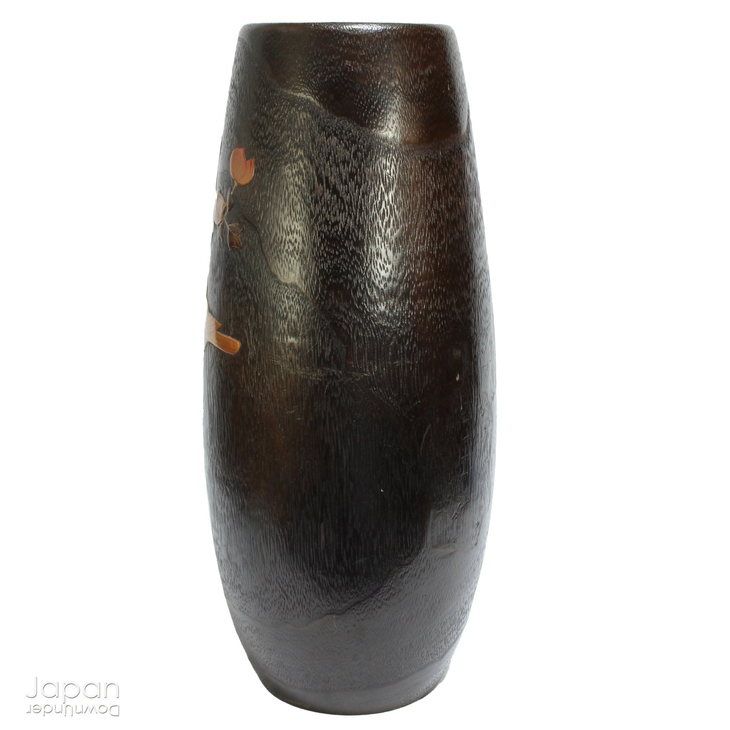 Infuse your space with natural beauty and artisanal charm with this vintage wood vase, adorned with delicate bird and flower motifs in traditional Japanese lacquer. A true celebration of craftsmanship, this handcrafted piece is perfect for displaying fresh seasonal blooms or standing gracefully on its own as a decorative accent.
