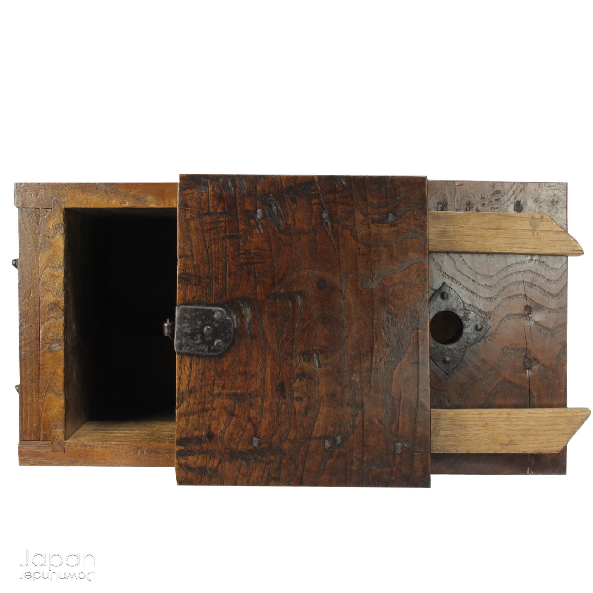 Add a timeless touch of Japanese heritage to your space with this stunning, handcrafted money box from the 1800s. A truly rare find, this large zeni bako was once used by merchants during the Edo period to securely store their takings, offering both historical significance and rustic charm.